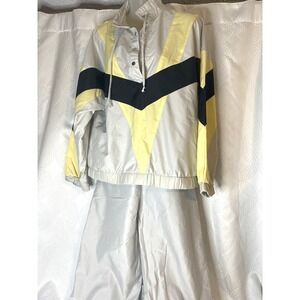 Womens RETRO Lily's of Beverly Hills Jogging Suit  M Tan/Yellow